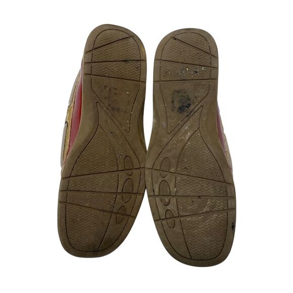 Croft & Barrow Womens 8 Classic Round Toe Red Tan Slip On Eyelet Boat Shoes - Picture 6 of 7